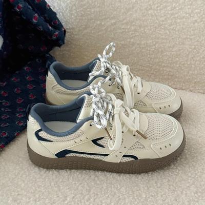 Сетчатые дышащие белые кроссовки на толстой подошве женские летние новые кеды нишевый оригинальный дизайн универсальные