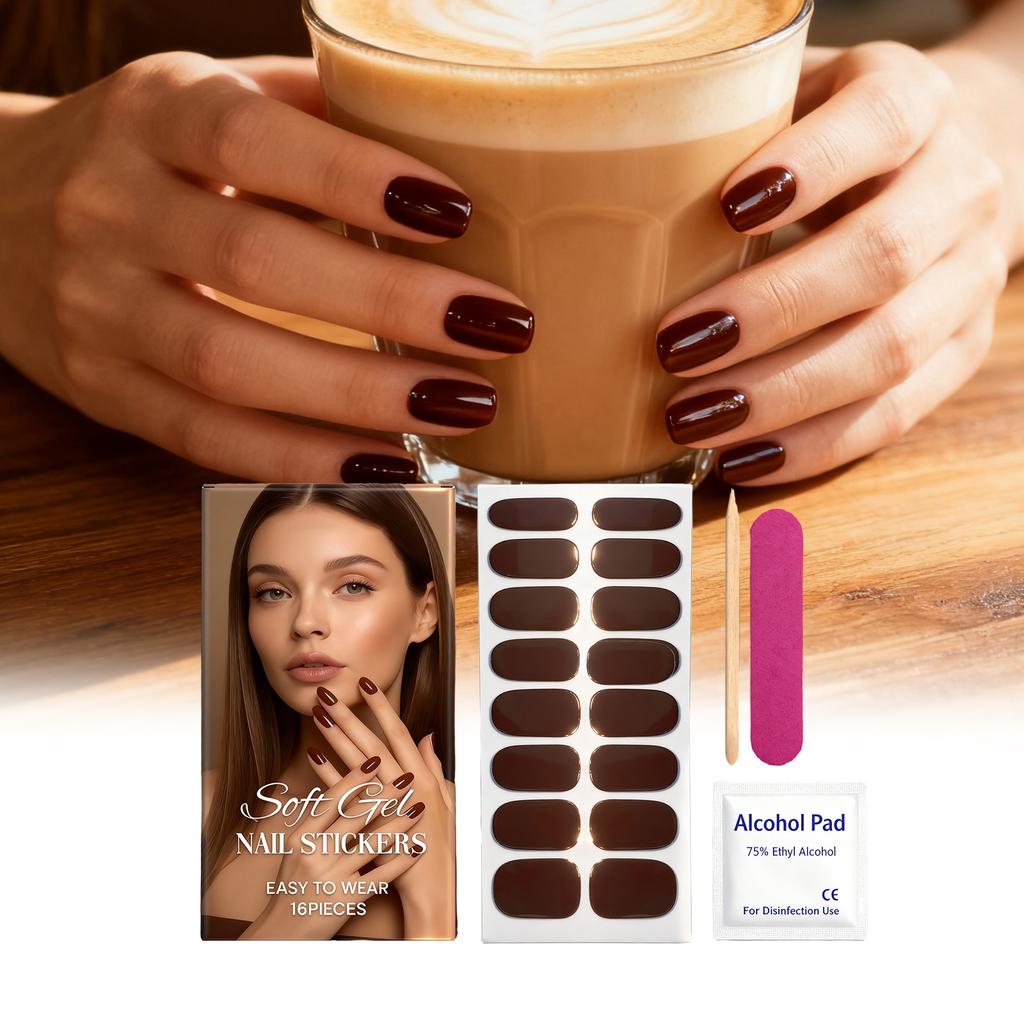 Soft Gel Nail Sticker Set , 3D Stereoscopic , Super Bright , Scratch-resistant , No Need For UV , Quick-drying.5ml