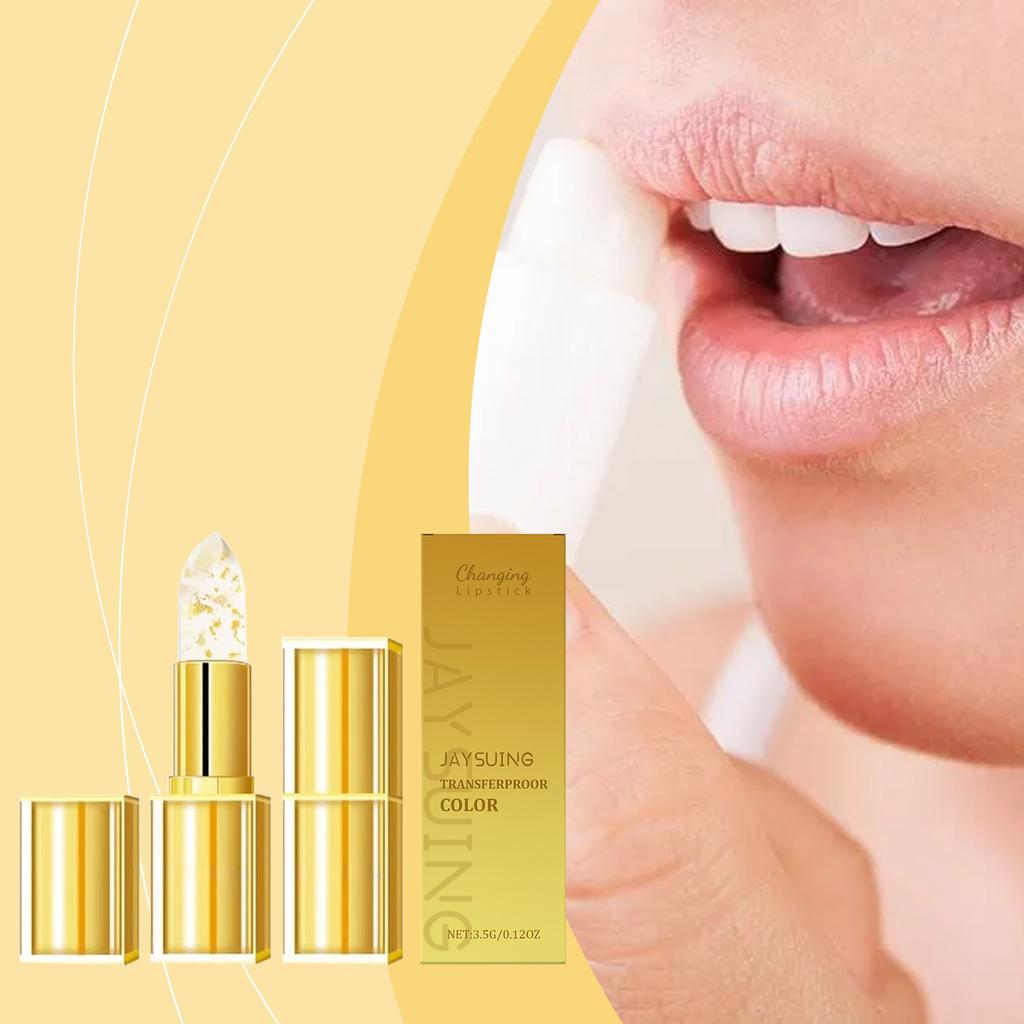 Gold Foil Color-Changing Nourishing Lip Balm Deep Moisturizing Lip Care Brighten Lip Color Reduce Lip Lines 1 Pack