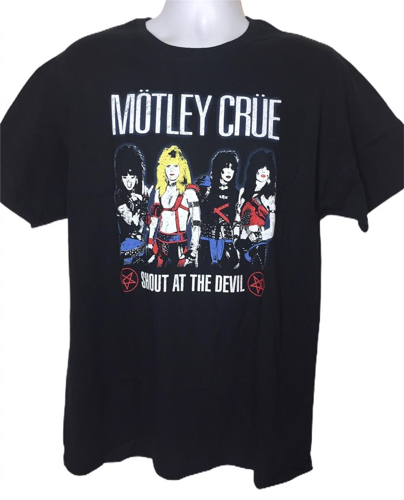 Motley Crue Vintage 80's Style Shout At The Devil Black Band T Shirt Men XL New Unisex T-Shirt