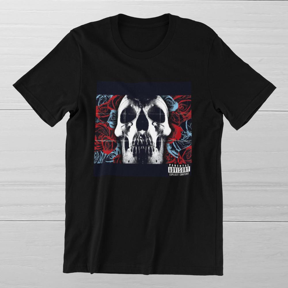 DEFTONES Album Cover Rock Band Skull Roses Art on Ring Spun Cotton Tee Unisex T-Shirt