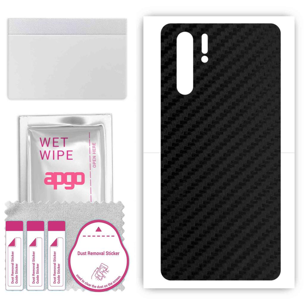 apgo Защитная наклейка на заднюю панель, совместимая с Huawei P30 Pro, пленка, фольга, винил - узор Carbon Black