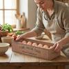 Open-Top Lid Wood Egg Case Large Capacity Egg Display Crates  Kitchen Organizer