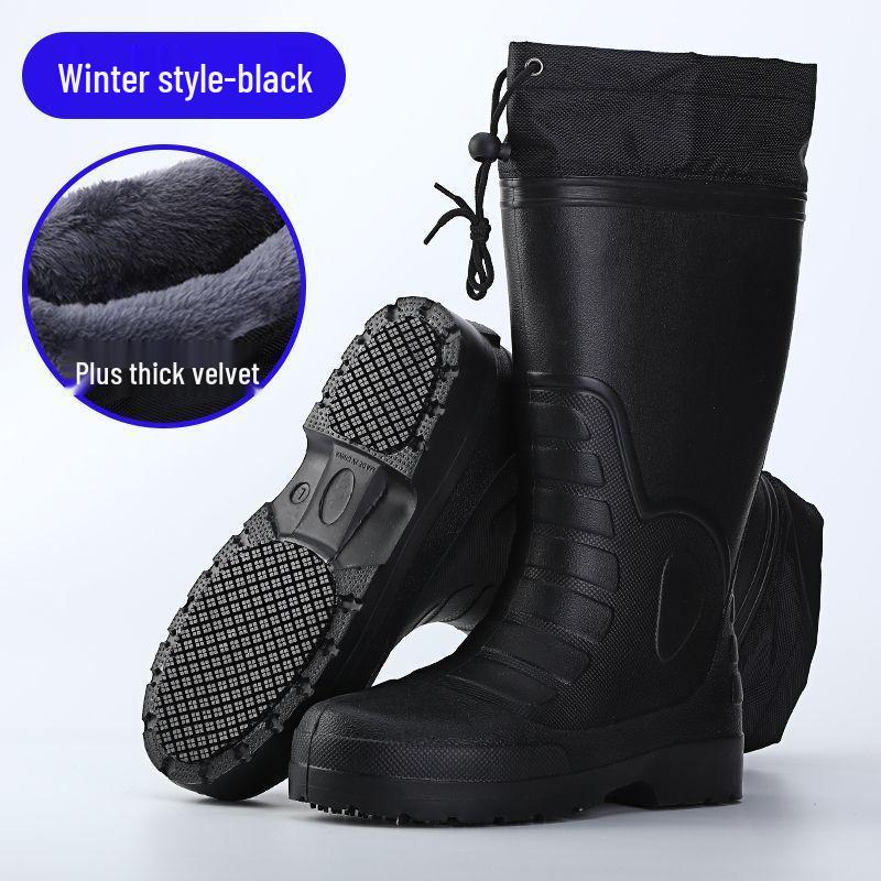 Зимние ботинки хай-топ из ЭВА пены, нескользящие, водонепроницаемые: Утолщенный, износостойкий, маслостойкий, гигиеничный для использования на кухне и под дождем.