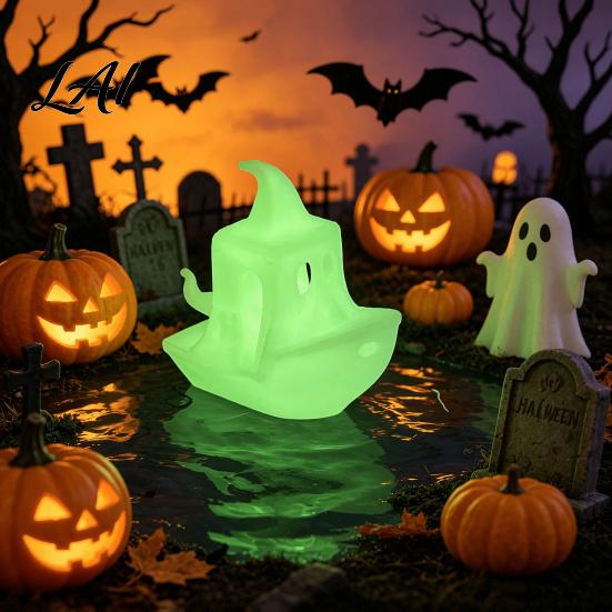 Relaxation Gift Idea 3D Printed Ghost/Pumpkin Boat Figurine Creative Ghost Ornament Mini Pumpkin Fun Sculpture Desktop Decoration for Office Study