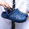 Fashion 2024Sandals Hole Shoes Couple Home Slippers Summer Hollow Out Smiling Face Buckle Men and Women Beach Flat