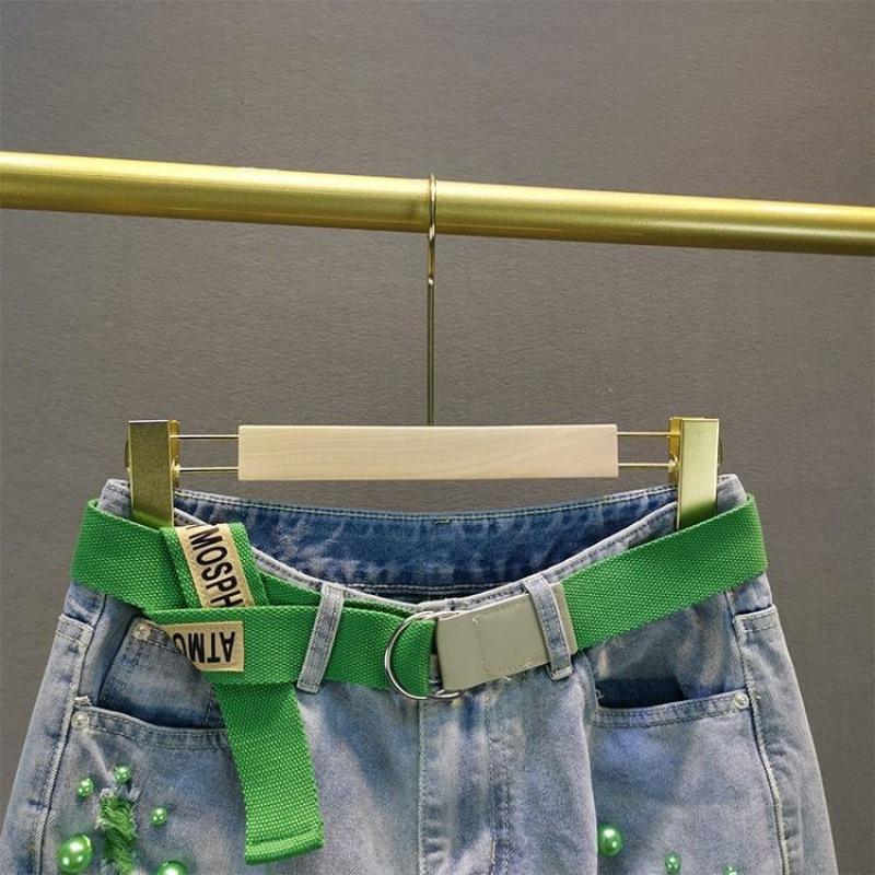 Summer Beaded Ripped Contrast Color Non-elastic Loose Personality Thin Jeans