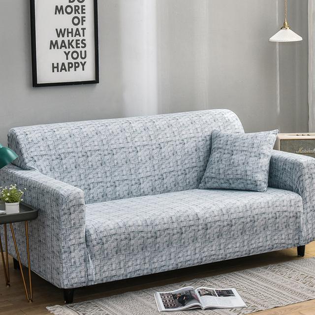 Elastic L-Shaped Sofa Cover Stretch Geometric Design Slipcover For Living Room Corner Couch Cover Durable Fabric