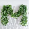2.1M -1PCS Artificial Plant Green Ivy Leaf Garland Silk Wall Hanging Vine Home Garden Decoration Wedding DIY Fake Wreath Leaves