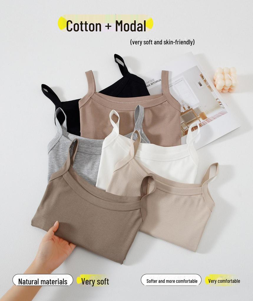 Women's Slim Fit Cotton Camisole: Solid Color, Sleeveless, Perfect for Summer Layering