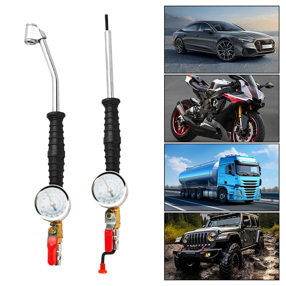 Universal 0-15Bar/220Psi Tire Inflator Rod With Tire Pressure Gauge Car Tire Manometro For Car Truck Vehicles Tire Repair Tools