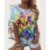 Женские летние футболки с короткими рукавами и круглым вырезом с 3D-принтом
