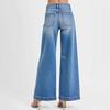 Women's High Waist Washed Women's Jeans Fashionable Versatile Straight Leg Pants