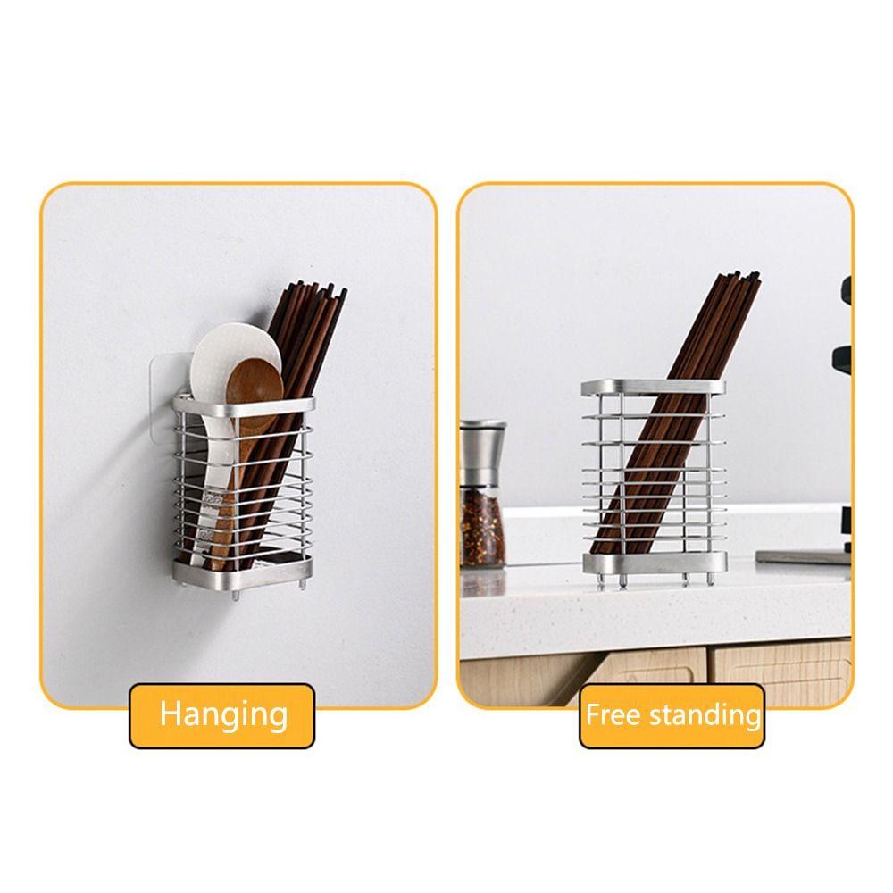 Stainless Steel Kitchen Cutlery Holder Rust-proof Desktop Spoon Container Spoons