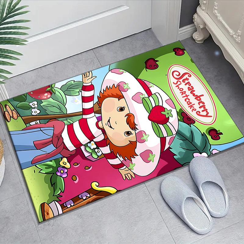 1pc Strawberry Princess2 Design Area Rug - Non-Slip, Soft & Cozy Floor Mat for Living Room, Bedroom, Office - Indoor/Outdoor Decorative Carpet