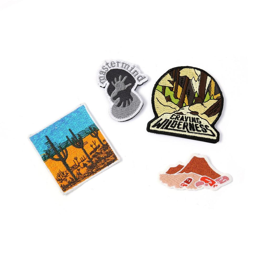 Outdoor Outings Cloth Stickers Nature Landscape Adventure Camping Velcro Clothing Luggage Fashion Embroidery Stickers