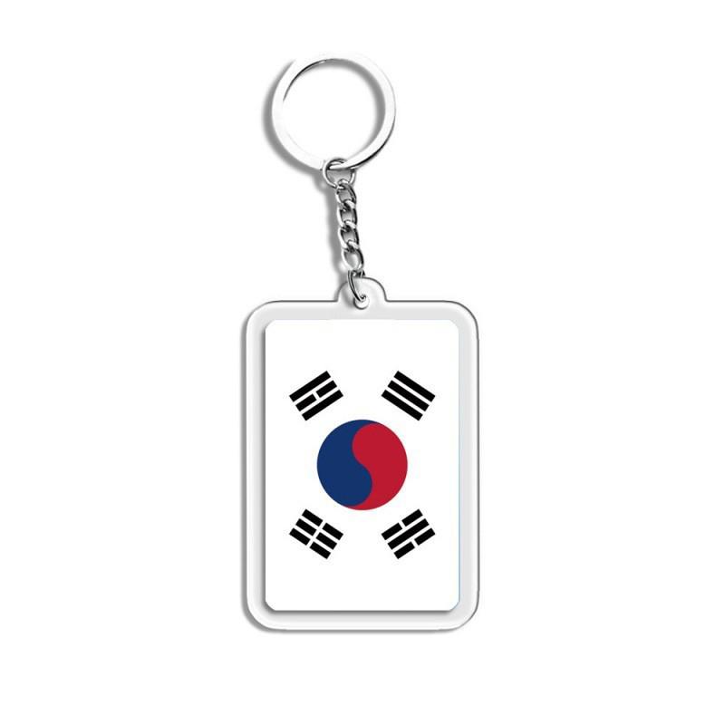 1PC Acrylic Fashion Key Holders Charm Keyring Gifts Car Decor Flag Key Chain Flag Key Chains Flags Bag Pendants