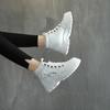 Shoes for Women Sports High Platform Leather Elegant with Medium Heels White Sneakers Womens Snow Boots Boot Female On Promotion