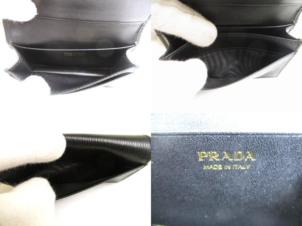 Оригинальный черный кожаный картхолдер PRADA Vitello Move #b068 Восстановлен продавцом