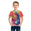 Cool Powerful Dinosaur Colorful 3d Print T Shirt for Kids Boys Casual Short Sleeve T-Shirt for Summer Children's Clothing Tops