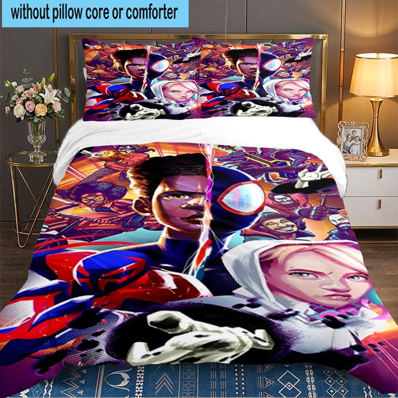 Into The Spider-verse 3PCS Bedding set,Ideal for 1pc Duvet Cover And 2pcs Pillowcases Perfect for Fan gift,Ideal for Bedroom, Dormitory