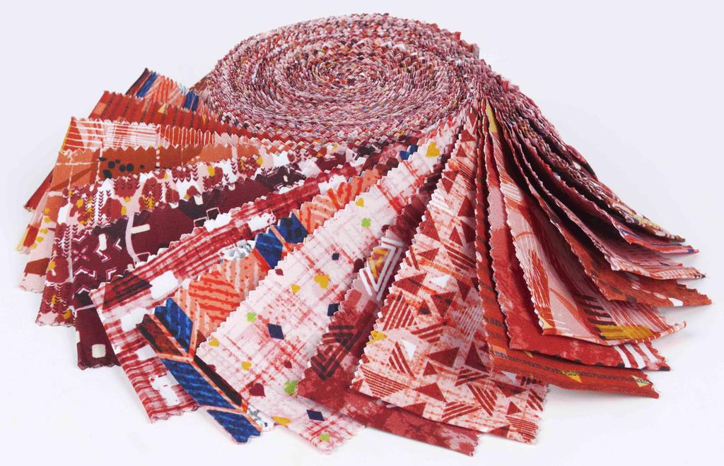 Soimoi 40Pcs Geometric & Texture Print Cotton Precut Fabrics For Quilting Craft Strips 2.5x42inches Jelly Roll -