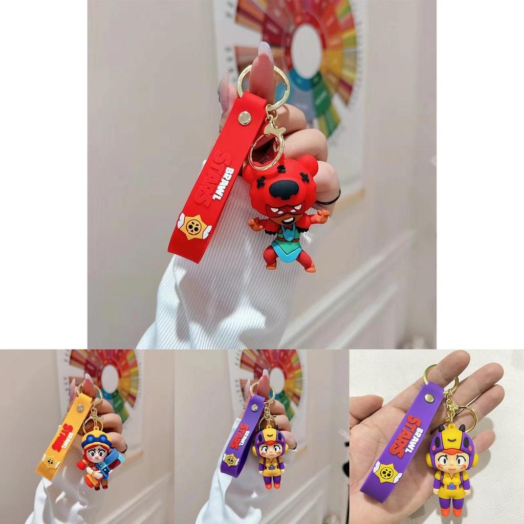 Милый мультяшный силиконовый брелок для ключей от машины Brawl Stars Нита Джесси Би Спайки Пэдди