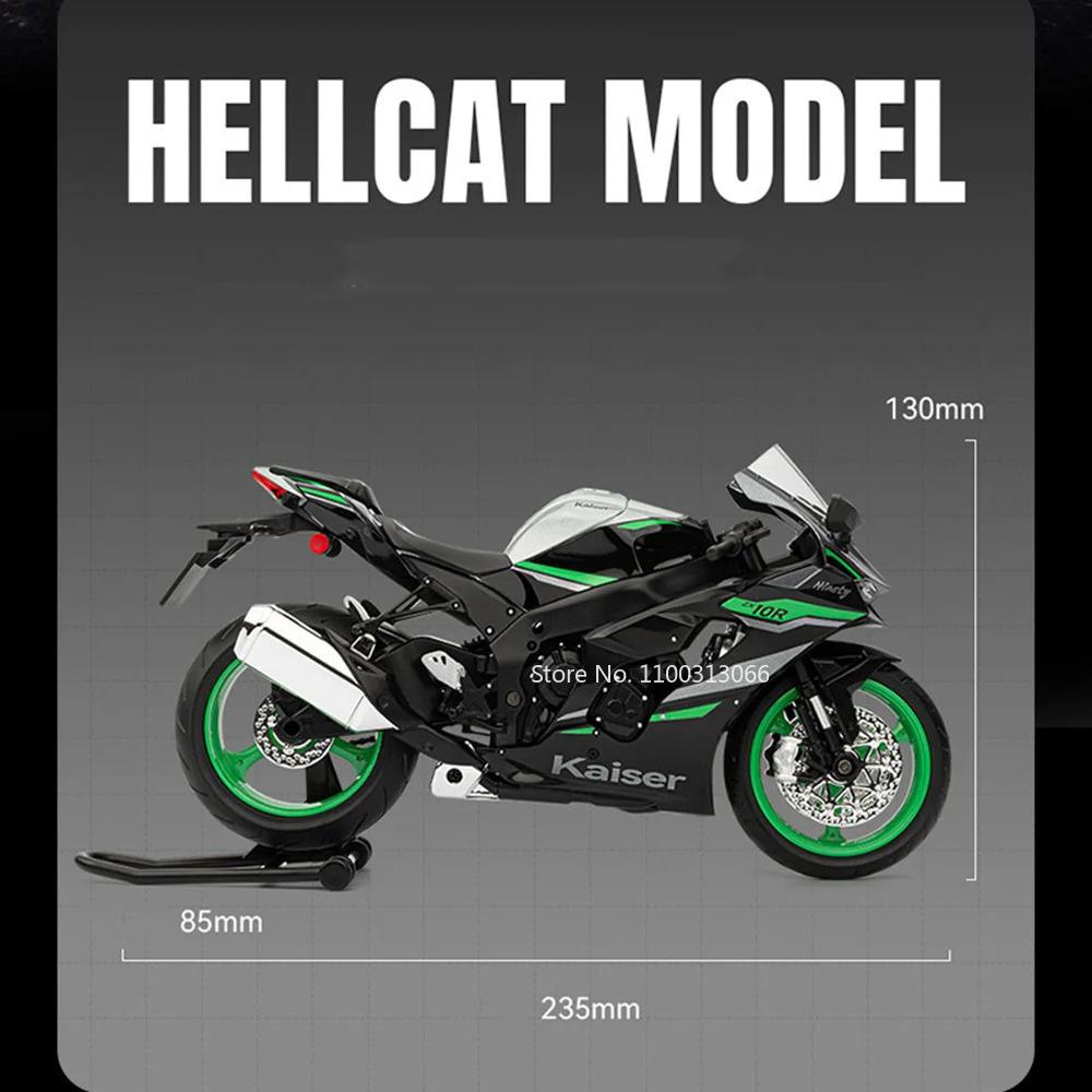 1:9 Kawasaki ZX-10R Ninja H2R Motorcycles Model Toys Cars Light Music Wheel Shock Absorption Miniature Vehicle Child Adult Gifts