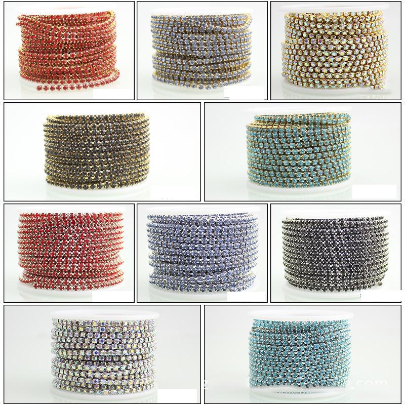 Лучшая цепочка со стразами, 10 м, отделочная лента, хрустальное стекло, прозрачные блестящие стразы, декор «сделай сам»