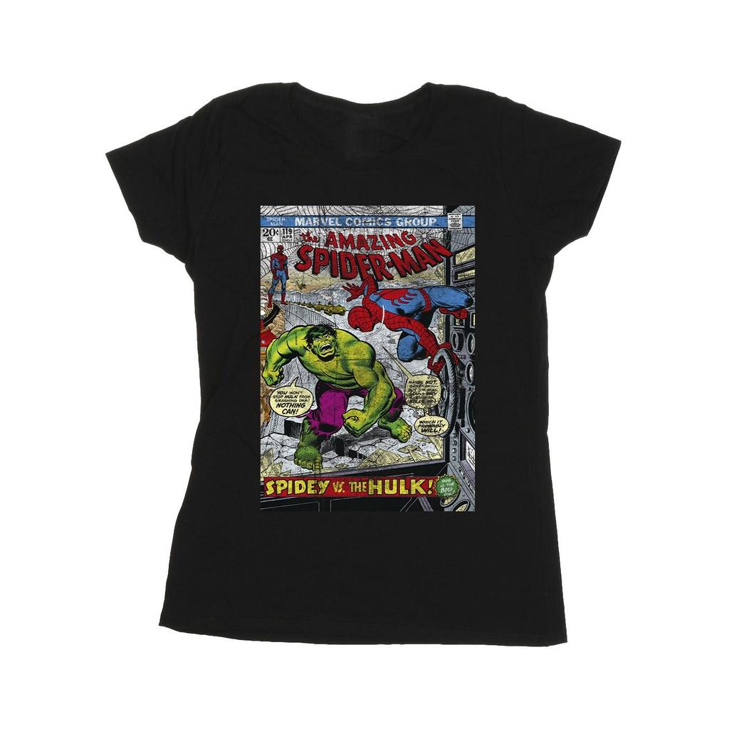 Marvel Womens/Ladies Spider-Man VS Hulk Cover Cotton T-Shirt