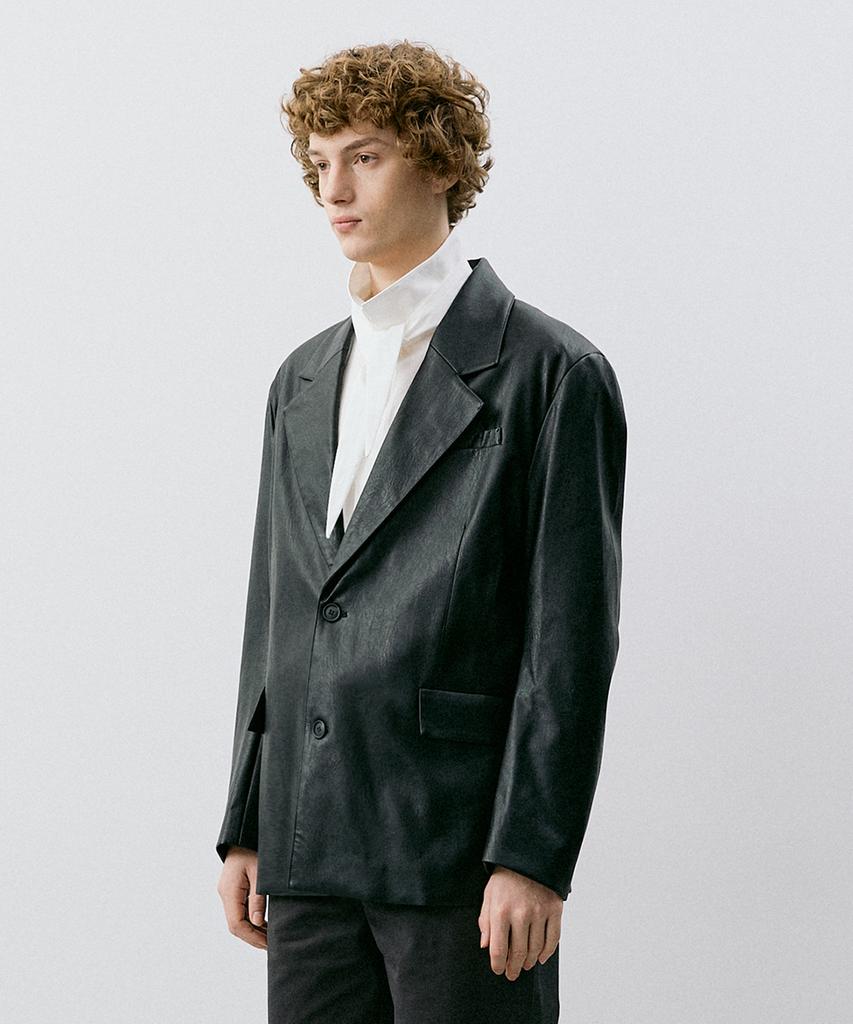 L'Emto Leather Blazer