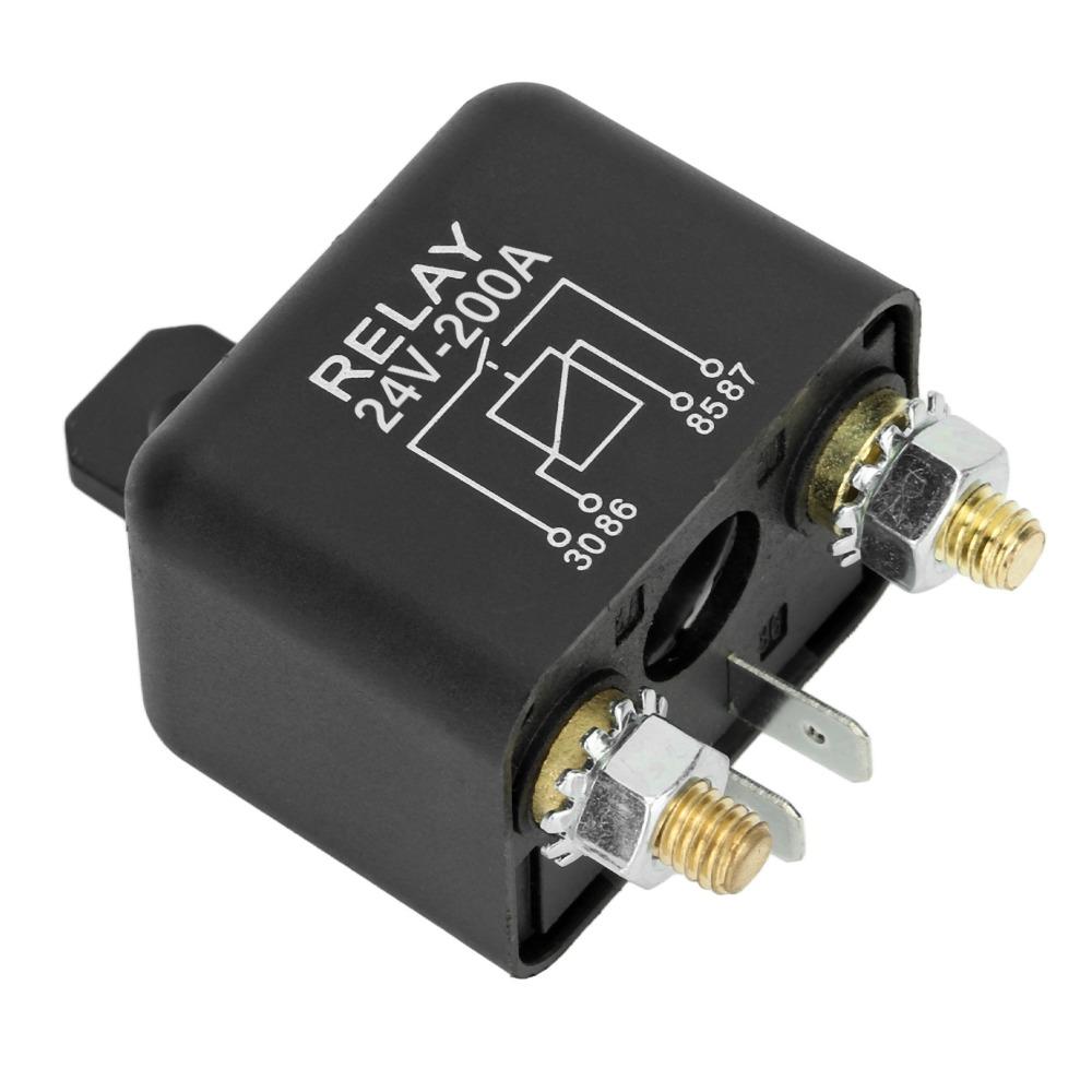 200A 24V Car Start Relay High Current 4 Pin 24V 200A Relay Brass Coil Normally Open Vehicle Starter Relay Forklift