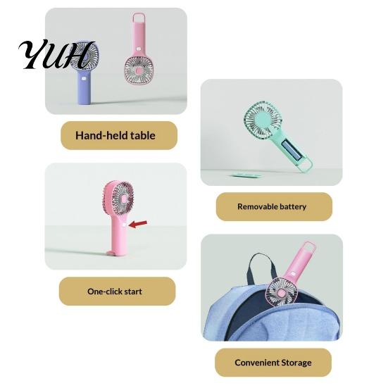 Cooling Fan Mini Handheld Fans Portable USB Rechargeable Personal for Women Girls 3-Speed Wind Travel Camping Home Office