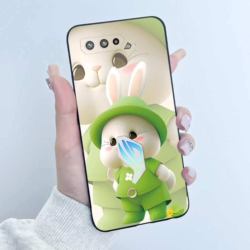 Для Asus ROG Phone 5 5s Чехол Роскошный Милый Кролик с Сердечками Забавный Мягкий Силиконовый TPU Защитный Задний Чехол Для Телефона Asus Rog 5 5s