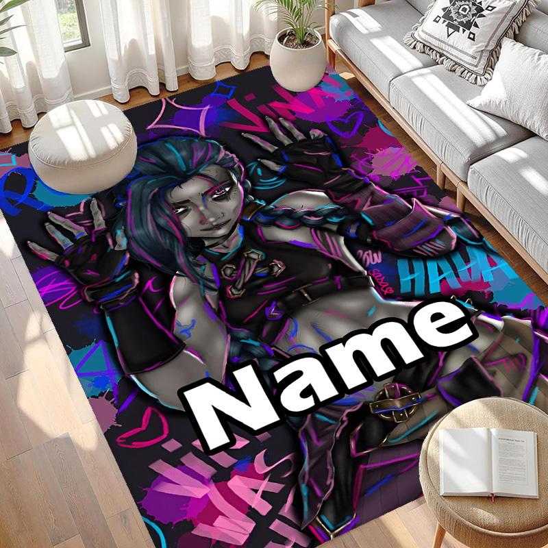 Custom Name Personalized Jinx Print Carpet, Versatile Home Decor Rug, for Playroom, Apartment, Balcony, Entryway, Hallway Gift