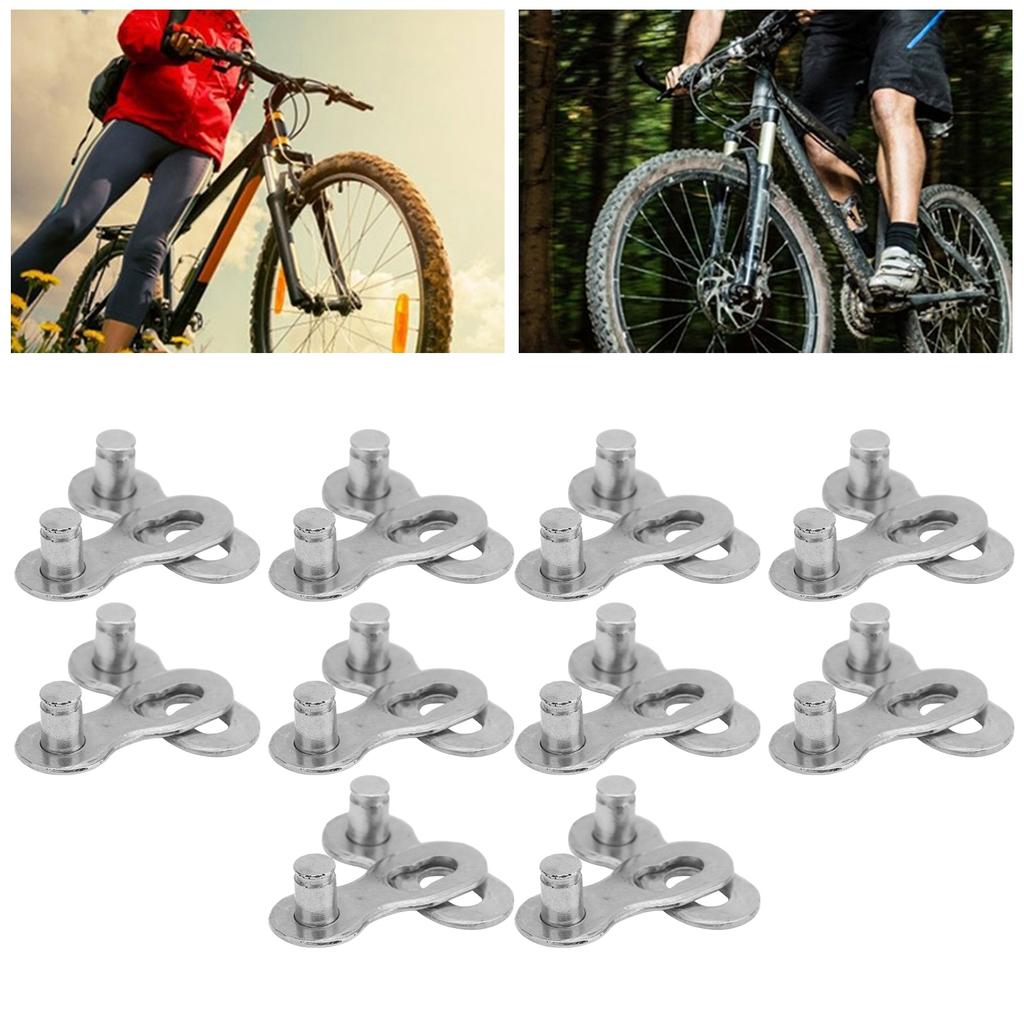 10 Pair 10 Speed Steel Bike Bicycle Chain Missing Link Connector Parts Cycling Accessory Silver