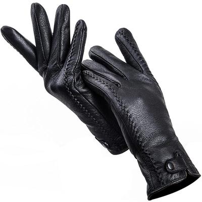 Модные женские кожаные перчатки из оленьей кожи. Удобные зимние теплые женские перчатки с сенсорным экраном из искусственной оленьей кожи.