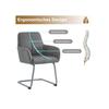 Chaise de salle à manger - MUVOE - Ensemble de 6 - Cuir microfibre - Pieds en acier - Confort ergonomique