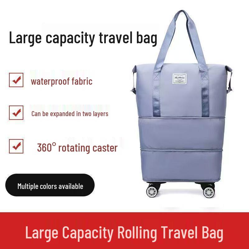Очень большая расширяемая дорожная сумка-даффл на колесах: Разделение влажного/сухого, Легкий и Практичный для Дородового хранения и Деловых поездок.