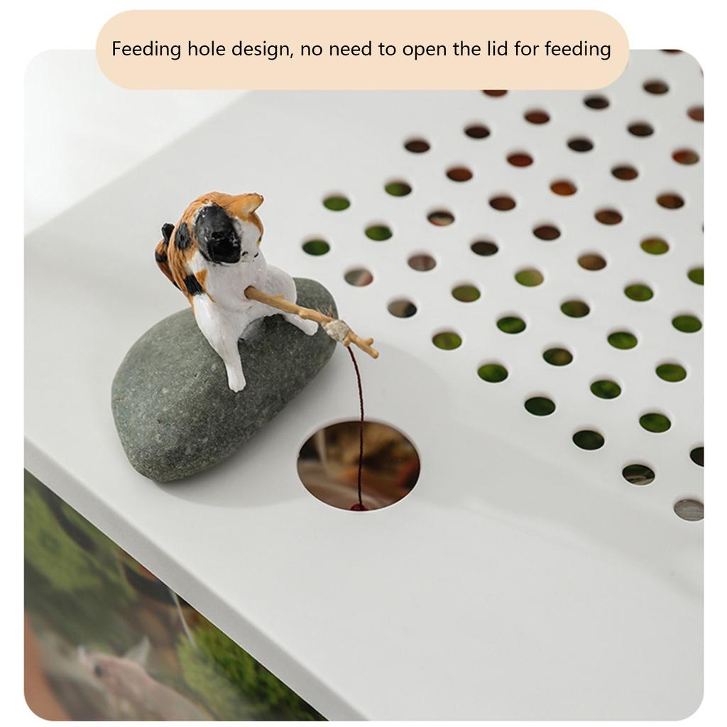 Прозрачный пластиковый аквариум с надежной крышкой и держателем для водных растений для золотых рыбок, домашнее настольное украшение, аквариумные емкости