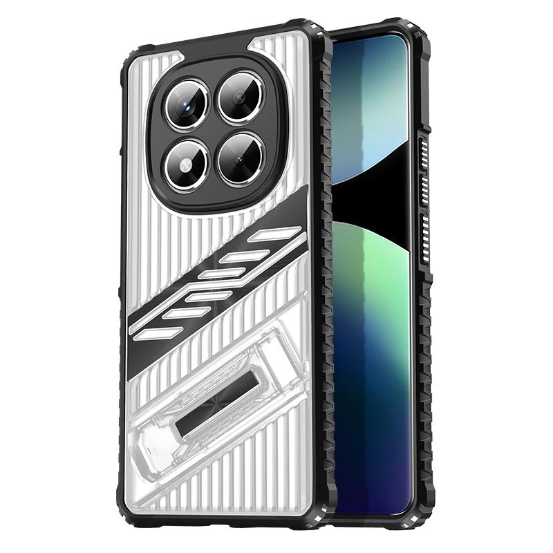 Роскошный складной кронштейн прозрачный чехол для Xiaomi Poco X6 M6 Pro Redmi 14C 13C Note 14 13 Pro+ прозрачный противоударный чехол для телефона-подставки