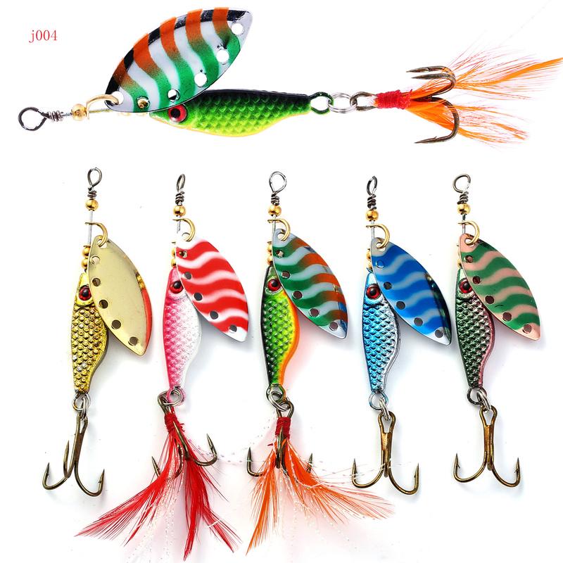 Fishing Lure Spinner Spoon Lure Rotating Metal Sequins Bait Hooks Wobbler Crankbait Fishing Tackle