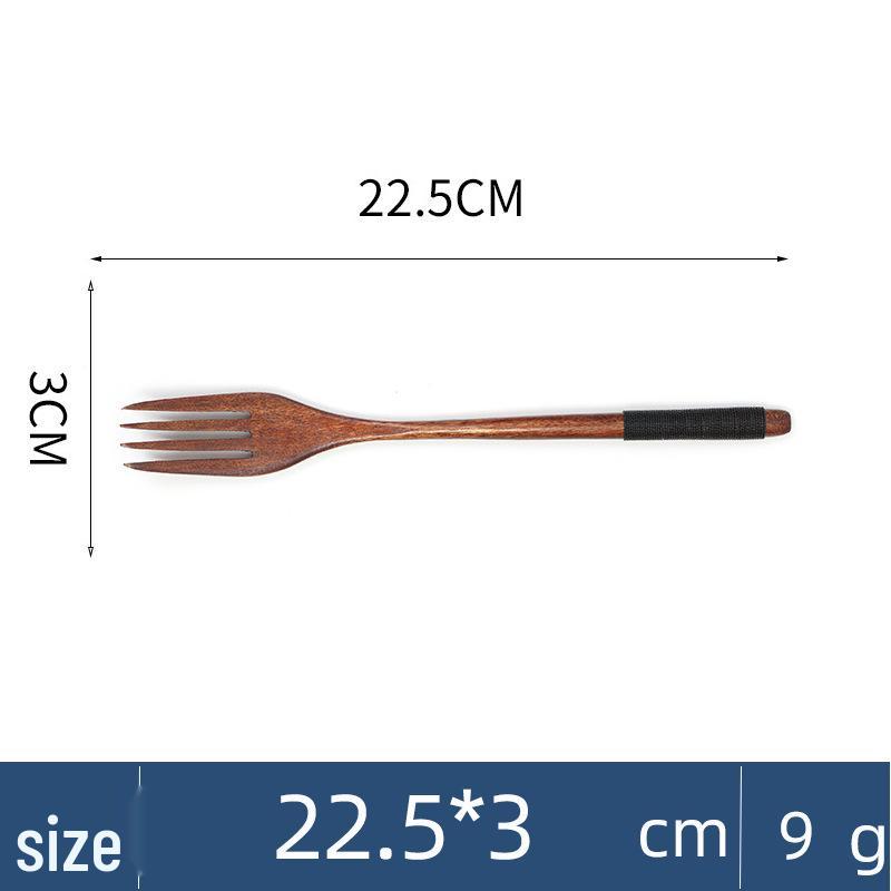 Camphorwood Three-Piece Cutlery Set: Chopsticks, Fork, and Spoon, Solid Wood, Portable and Individual Use.