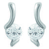[B8302] - Silver Earrings 'Câlin' Silver White (rhodium-plated) - 5x14 Mm