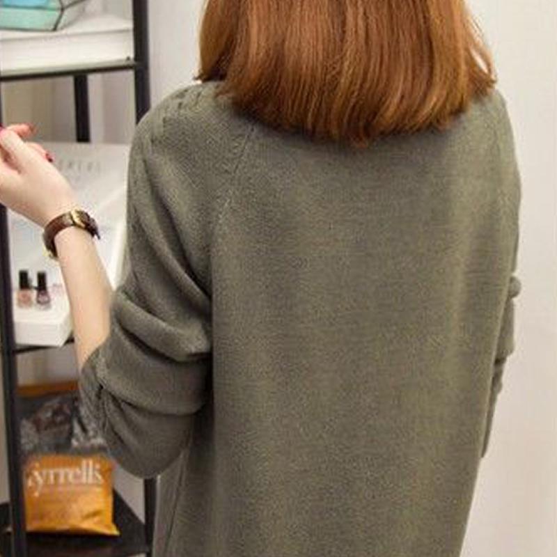 Пуловеры, женские свитера, осенне-зимняя рубашка с круглым вырезом и коротким абзацем, свободная версия