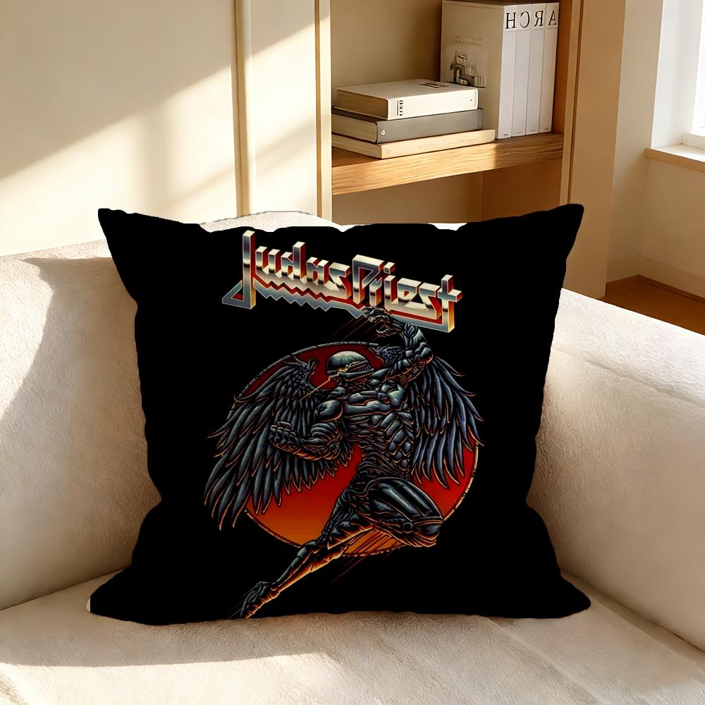 Квадратная наволочка для подушки S-Judas Priest, Винтажная мягкая наволочка для диванной подушки, Декор для дома и Защитная наволочка