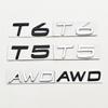 3d Metal Badge Car Rear Trunk Logo T5 T6 AWD Emblem for Volvo S40 S60 S90 XC40 XC60 XC90 V50 V70 T5 T6 AWD Sticker Accessories