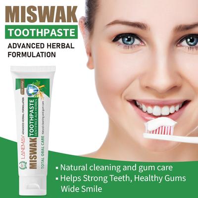 Зубная паста Miswak с травяной формулой - глубокая очистка зубов и уменьшение зубных пятен от щетки, предотвращение образования зубного камня, 60 г