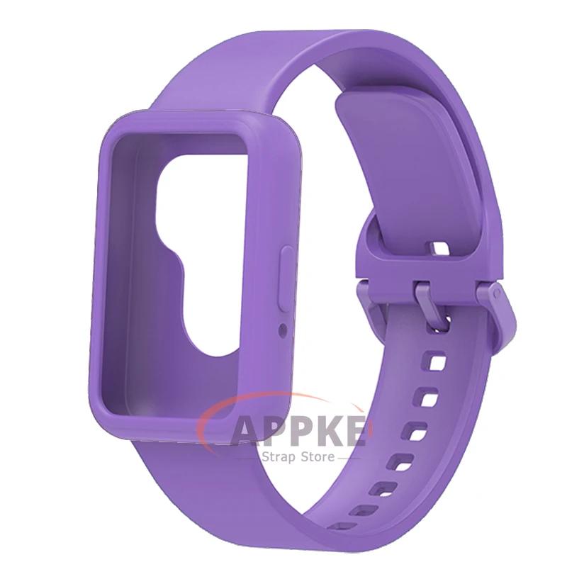 Чехол+Ремешок для Samsung Galaxy fit 3 Защитный Мягкий ТПУ Чехол+Браслет для Galaxy fit 3 Бампер Спортивный Ремешок Аксессуары для Часов