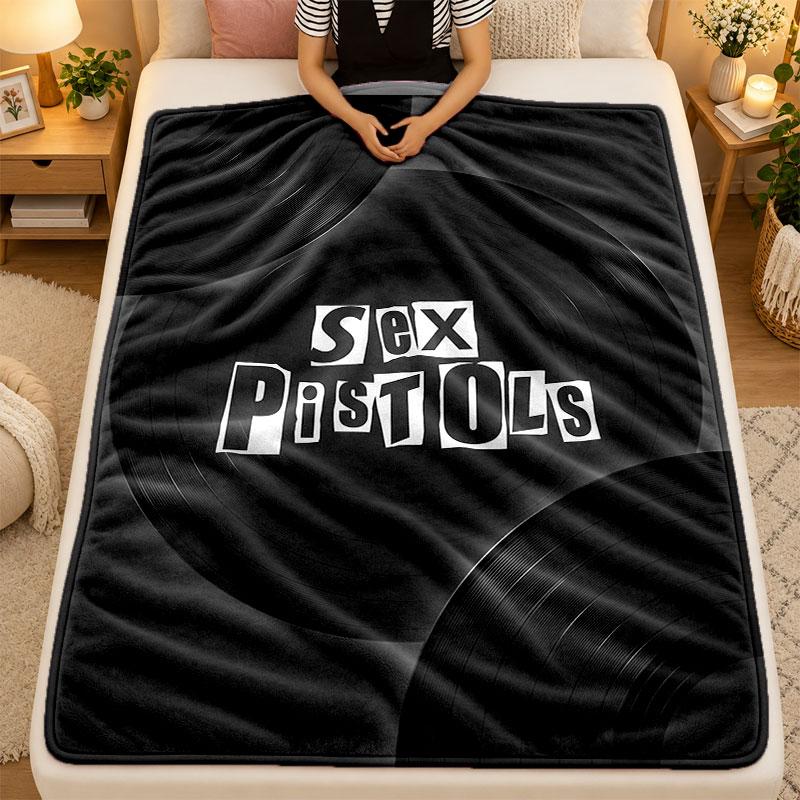 Flannel BlanketSex Pistols Warm Soft Throw Blanket for Indoor Sofa Bed Living Room Use